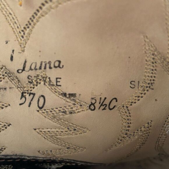 Vintage TONY LAMA Black Exotic Western Dress Boots Full Quill Ostrich Size 8.5C - Picture 8 of 10